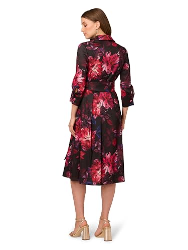 Adrianna Papell Women's Printed Taffeta Shirt Dress2
