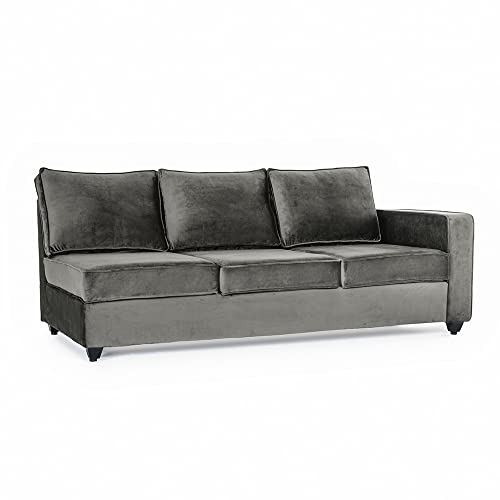 Image of Wakefit Sofa Set for Living Room | 3 Year Warranty | L Shape Sofa, Sofa Set, Wooden Sofa Set for Living Room, 3 Seater Sofa + Left Aligned Chaise - Napper (Velvet Fabric, Tuscan Tan)