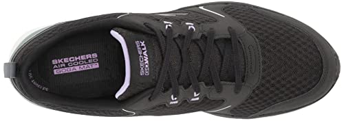 Skechers Performance Women's GO Walk 6 MESH Bungee, Black/Lavender,8