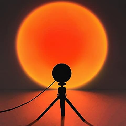 Sunset Projection Lamp, Sunset Lamp Projection, Sunset Light, Romantic Visual Mood Lighting,180° Rotation Network Red Light, Modern Floor Stand Night Light for Living Room Bedroom Decor Cover