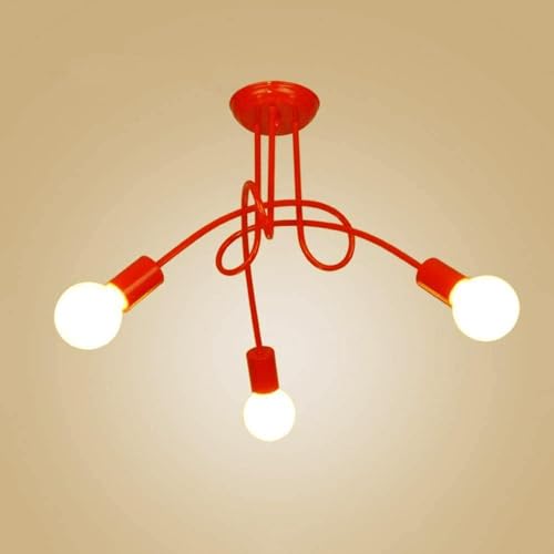 Lámpara de Techo Industrial Vintage, lámparas Colgantes Retro, iluminación de Tubo Curvo de Hierro, lámparas de araña