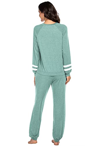 Image of Ekouaer Sweatsuits Womens Loungewear Set Tracksuit Long Sleeve Pajamas Set with Pockets 2 Piece Outfits Lounge Sets