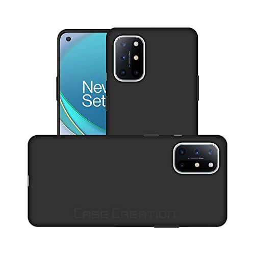 Image of Case Creation Compatible with Oneplus 9R 2021 Back case, Oneplus 9R Slim Flexible Smart Look case with 360 Camera All Angle Protection (Pure Black)