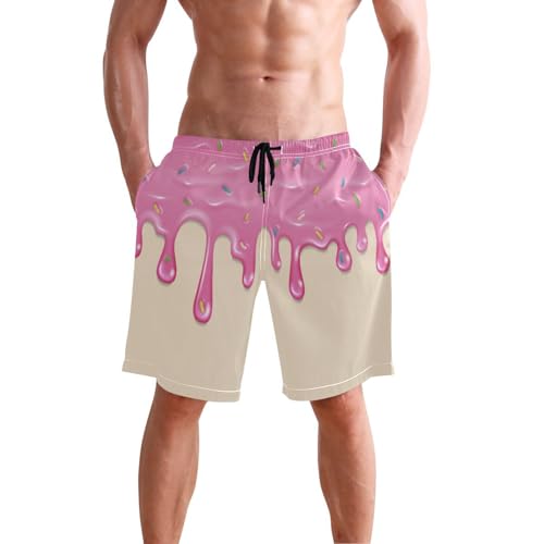 Dripping Delicious Doughnut Men's Boy's Novelty Beach Shorts Swim Trunks Summer Quick Dry Bathing Suits S2
