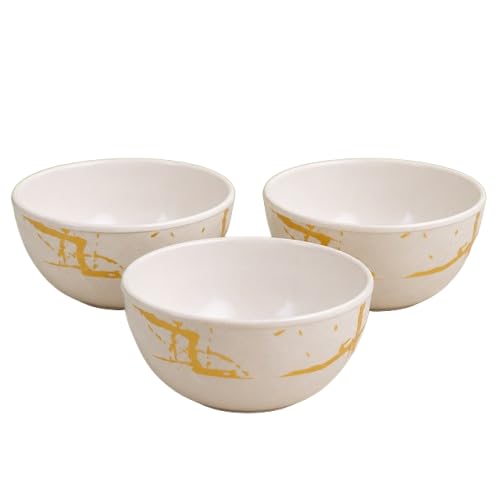 Image of Ariya 4.5 Inch Melamine Greek Bowls Pure Ivory Collection Set of 3