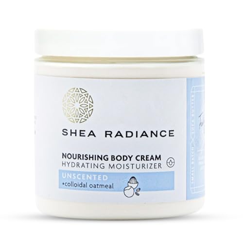 Shea Radiance Nourishing Body Cream with Colloidal Oatmeal | Hydrating Moisturizer for Sensitive Skin | Gentle Hydration with Long Lasting Moisture | Unscented 8 oz