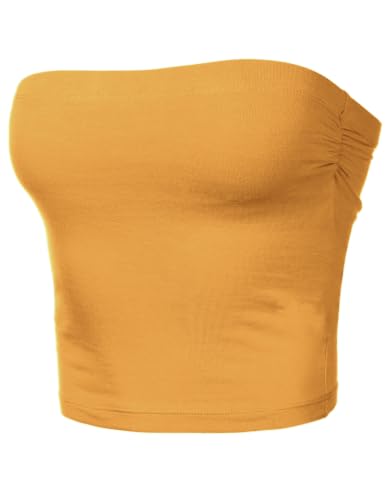 Image of Women's Shapewear Tube Tops Strapless Ruched Built-in Shelf Bra Casual