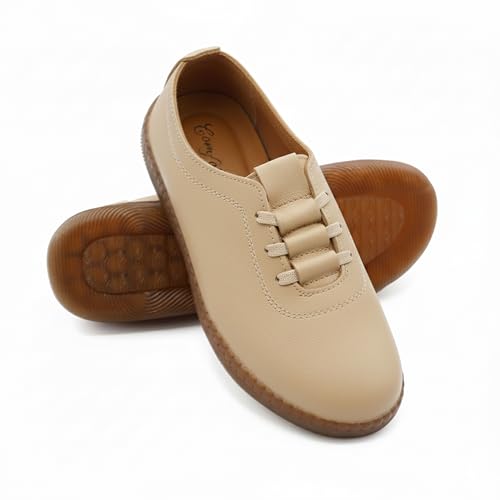 Zerimar Zapatos Cordones para Mujer - Calzado Elegantes y Cómodas - Calzado Femenino con Estilo y Confort - Beige, Talla 38