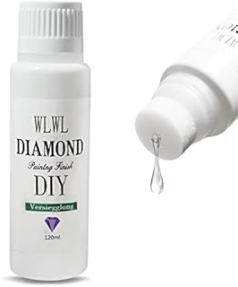 Diamond Painting Sealer, Scdom 120ML Fast Drying Diamond Painting Glue with Sponge Head, DIY Tool Diamond Art Glue for 5D Diamond Painting and Puzzle, Anti-Shedding & Enhance Brightness (4.2 OZ)