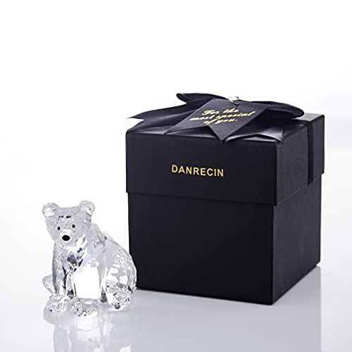 Danrecin Acrylic Bear Figurine Cute Polar Bear Home Decor Clear Animal Room Decorations For Home And Office Not Crystal (E) #TOP4