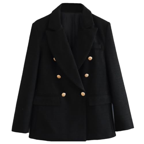 Blazer décontracté à double boutonnage pour femme Idéal pour le bureau