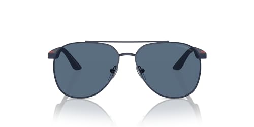 Emporio Armani Boys' EK2001 Aviator Sunglasses, Matte Blue/Dark Blue, 53 mm