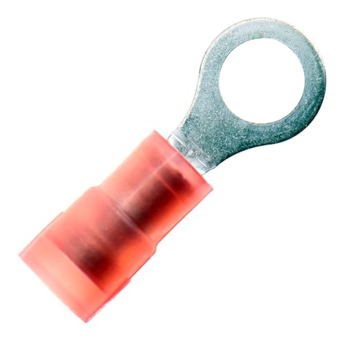 Panduit PNF18-10R-M Ring Terminal, 22-18 AWG, 10 Stud Size, Funnel Entry, Nylon Insulated