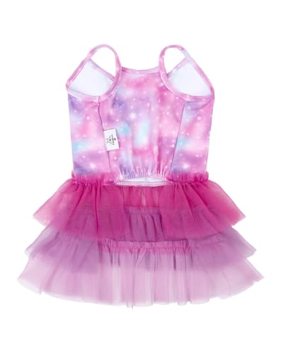 Image of CuteBone Cute Pet Dress for Small Dogs, Cats - Ruffle Princess Outfit with Pleated Heart, Summer Lightweight Breathable Dog Party Clothes for Holiday, Walks, Birthday, Photos DDQ03L
