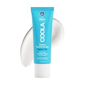 COOLA Organic Face Sunscreen SPF 50 Sunblock Lotion, Dermatologist Tested Skin Care for Daily Protection, Vegan and Gluten Free, Fragrance Free, 1.7 Fl Oz.