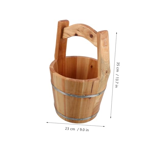 Cubo de madera portátil para baño de pies POPETPOP miniatura 2