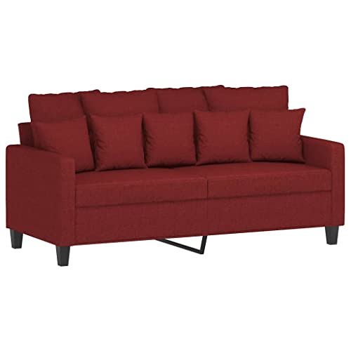 vidaXL Canapé à 2 Places Sofa de Salon Canapé de Salle de Séjour Meuble de Chambre à Coucher Maison Intérieur Rouge Bordeaux 140 cm Tissu