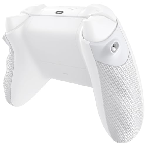eXtremeRate Flexor Rubberized Side Rails Grips Trigger Stop Kit for Xbox Series X/S Controller, Anti-Slip Ergonomic Trigger Stopper Handle Grips for Xbox Core Controller – Frosted White