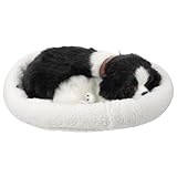 Border Collie Stuffed Animal, 12 Inch Realistic Dog Decor, Breathing Stuffed Animal Huggable Breathing Perfect Petzzz for Home Car