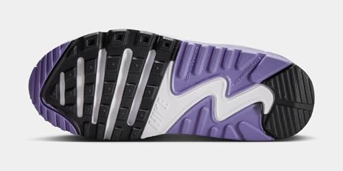 Nike Air Max 90 EasyOn Preschool Running Shoes (White/Light Grey/Dusty Amethyst) (IH1417-129, Grey/Purple/White)4