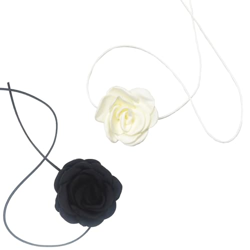 Camellia Necklace Women Neck Tie Accessories Collar Black Rose Neck Jewelry Neck Flower Bone Chain Necklace Fashion Accessories for Women