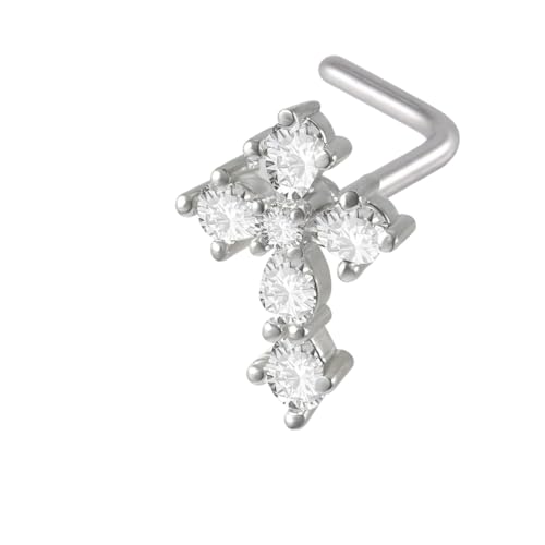 ODIMWENMAI New 2026 1Pc Surgical Steel Nose Bone Ring Cz Cross Flowers Butterfly Top Screw Piercing Retainer Holder Nazir Stud Jewelry Fashion Accessories Creative Gift