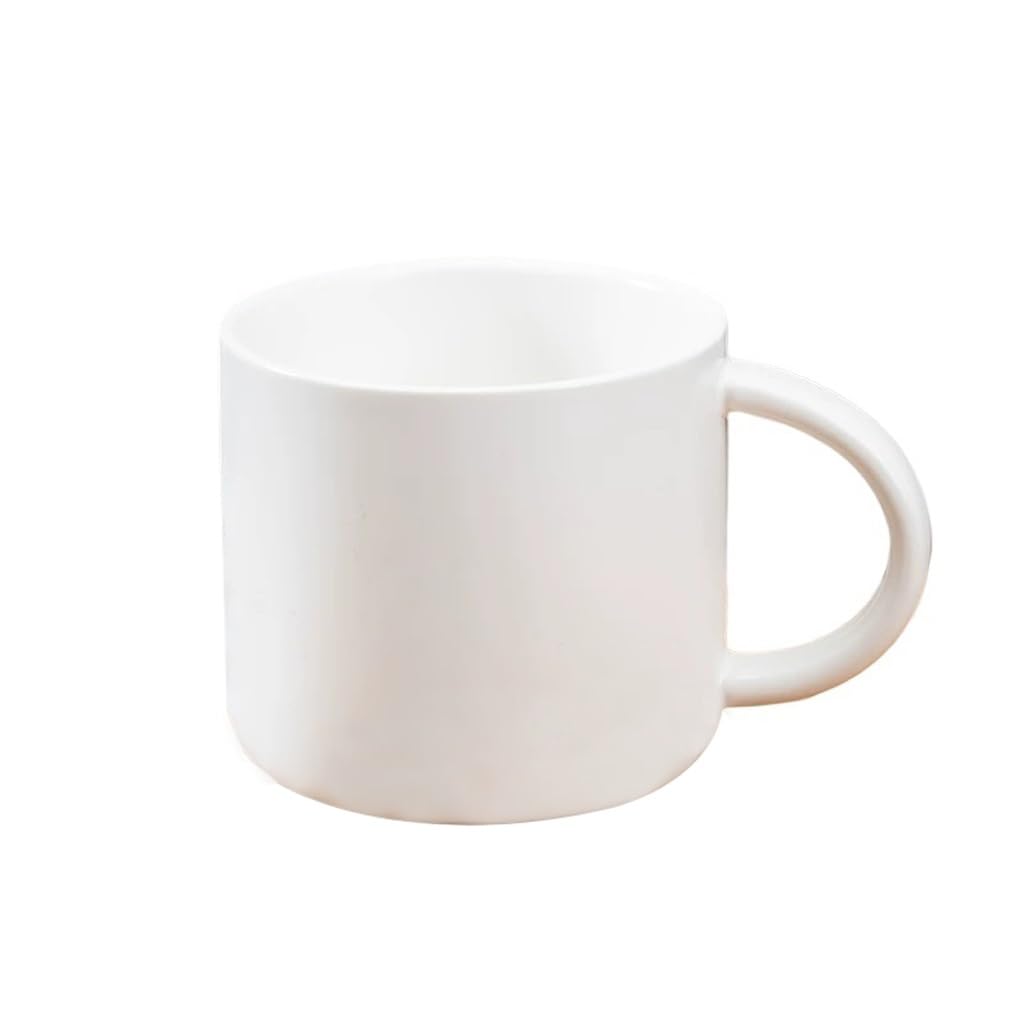 Nff Coffee Mug, Ceramic Solid Colour Large Breakfast Mug With Handle For Coffee, Milk, Tea, 340ml(White)