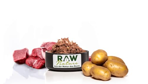 RAW Nature - Pferd Pur 6x800g - Mit Kartoffeln - Nassfutter für Hunde - Hoher Fleischanteil - Monoprotein - Alleinfuttermittel - Getreidefreies Hundefutter (6er Pack)