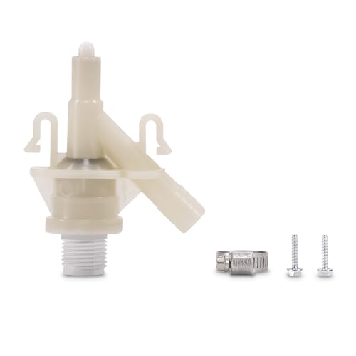 Dometic 385311641 Genuine OEM Water Valve Kit | 300 310 320 400 410 420 Dometic and Sealand Toilets | Includes Hose Clamp and Fasteners | White Compact Kit for Efficient Repair and Replacement
