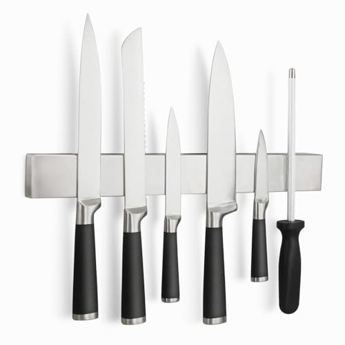 Professional 16" Magnetic Knife Strip, Stainless Steel Knife Magnet Rack Bar Holder