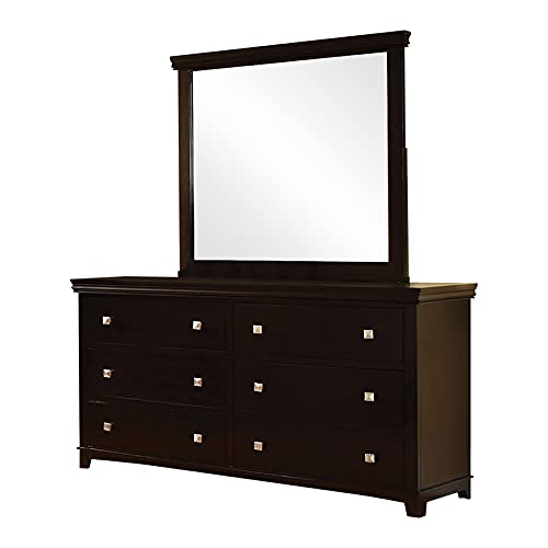 Furniture Of America Pasha 2-Piece Dresser And Mirror Set, Espresso Finish #TOP25