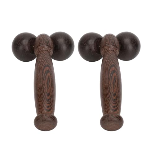 Masajeador De Rodillo Manual De Madera, 2 Piezas Masajeador De Rodillo Manual De Doble Bola Músculos Faciales Del Cuello Rodillo De Madera De Todo El Cuerpo Para Automasaje