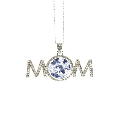 Collar con diseño de ondas de carpa, regalo para el día de la madre, regalo para mamá, abuela, abuela, joyería de cumpleaños, Medium
