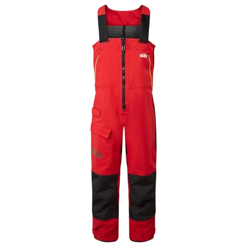 Gill Mens OS2 Offshore Sailing Trousers/Bib - Waterproof, Windproof & Breathable (Red, M)