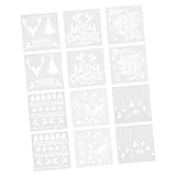 PRETYZOOM 12 Pièces moule d'impression pochoir cafe pochoirs noel r de biscuit de Noël p...