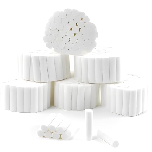 YAFLUG 300 piezas tampones nasales hemostáticos, algodón hemostático para la nariz, absorbentes internos, tampones nasales, recipientes para hemorragias nasales, rollos de gasa suave(3,8 x 1 cm)