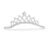 Baby Girl Crown Tiara Headband Head Wrap Hair Band Headwear Birthday Gift Princess Tiara Crown Headband (Silver)