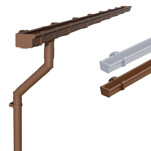 INEFA Dachrinnen Set Gartenhaus, Carport, Terrasse, NW83 / 83mm Kastenrinne 4m Grau 1 Dachseite, Regenrinne PVC für Pultdach, Made in Germany INEFA Dachrinnen Set Gartenhaus, Carport, Terrasse, NW83 / 83mm Kastenrinne 4m Grau 1 Dachseite, Regenrinne PVC für Pultdach, Made in Germany