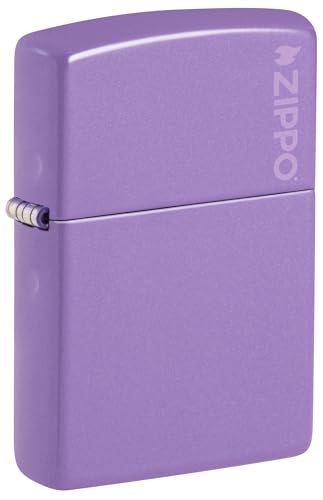 Image of Zippo Classic Smoky Lavender Windproof Lighter - Matte Finish with Zippo Logo, Refillable