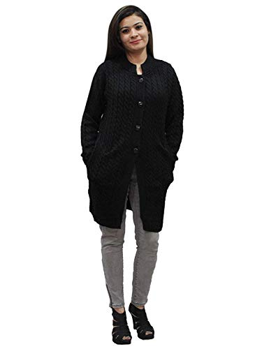 Image of HAUTEMODA Women's Wool Banded Collar Cardigan