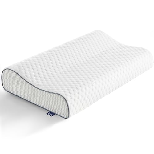 BedStory Memory Foam Kissen Kopfkissen, Höheneinstellbares Nackenstützkissen, Ergonomisches Kopfkissen, Seitenschläferkissen für Rücken & Bauchschläfer (60x36x12/10 cm)