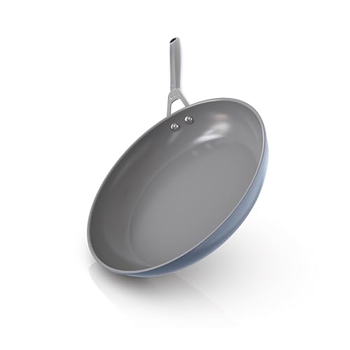 Comparison: Best Non Stick Ninja Pans 4 Ninja Ceramic Pro 12" Fry Pan, Non-Stick Pan, Nontoxic, PTFE Free, Ceramic Coated, Stainless Steel Handle, Stove and Oven Safe to 550°F, All Stovetops & Induction Compatible, Midnight Blue, CW30030MM