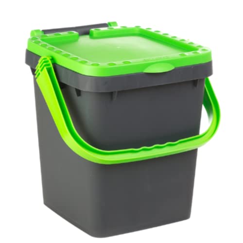 Ecoplast | Poubelle pour collecte différenciée 20 l, poubelle en plastique recyclée, vert, 34,5 x 34,5 x 34,5 x 34,5 cm, fabriquée en Italie