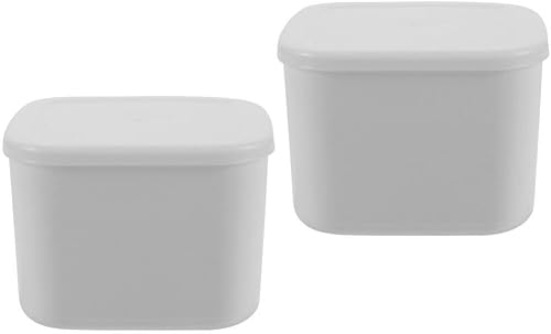 BESTonZON Queso crema, 2 unidades, recipiente de queso en rodajas, bloque de mantequilla de plástico, caja de almacenamiento sellada para
