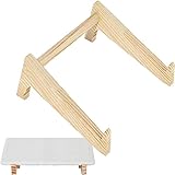 デスク用木製ラップトップスタンド 家庭用ポータブル コンピュータホルダー 垂直 ラップトップスタンド ノートブックホルダー 換気冷却 夏対策 コンピュータホルダー 木製