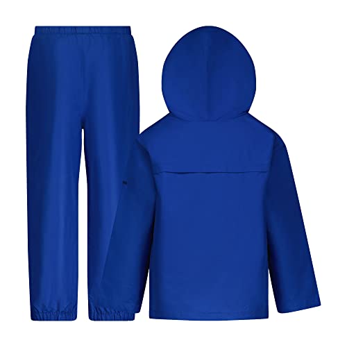 London Fog L1231S10BL-5-AR Boys Waterproof Rain Suit For Kids Hooded Jacket And Splash Pants Set thumb #1
