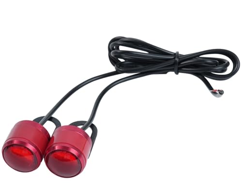 Clignotants moto rouge 12V polyvalents avec support de rétroviseur