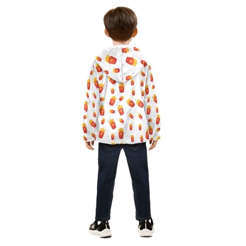 French Fries Girls Fleece Jacket Girls Fall Jacket Girls Zip Up Hoodie Girls Sherpa Jacket 2-10T4