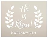 He is Risen – Laurel Wreath - Faith Stencil by StudioR12 | (12' x 10') | Reusable Mylar Template...