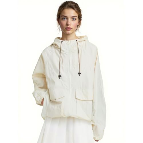 Image of SANNIDHI Rain Coat for Women and Men, Lightweight Waterproof Jacket Windproof Rain with Adjustabe Hooded jackets for Running Hiking Cycling Travel